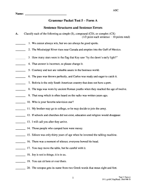 Cbp Officer Test Grammar Form