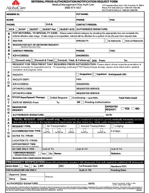 Alohacare Quest Referral Form