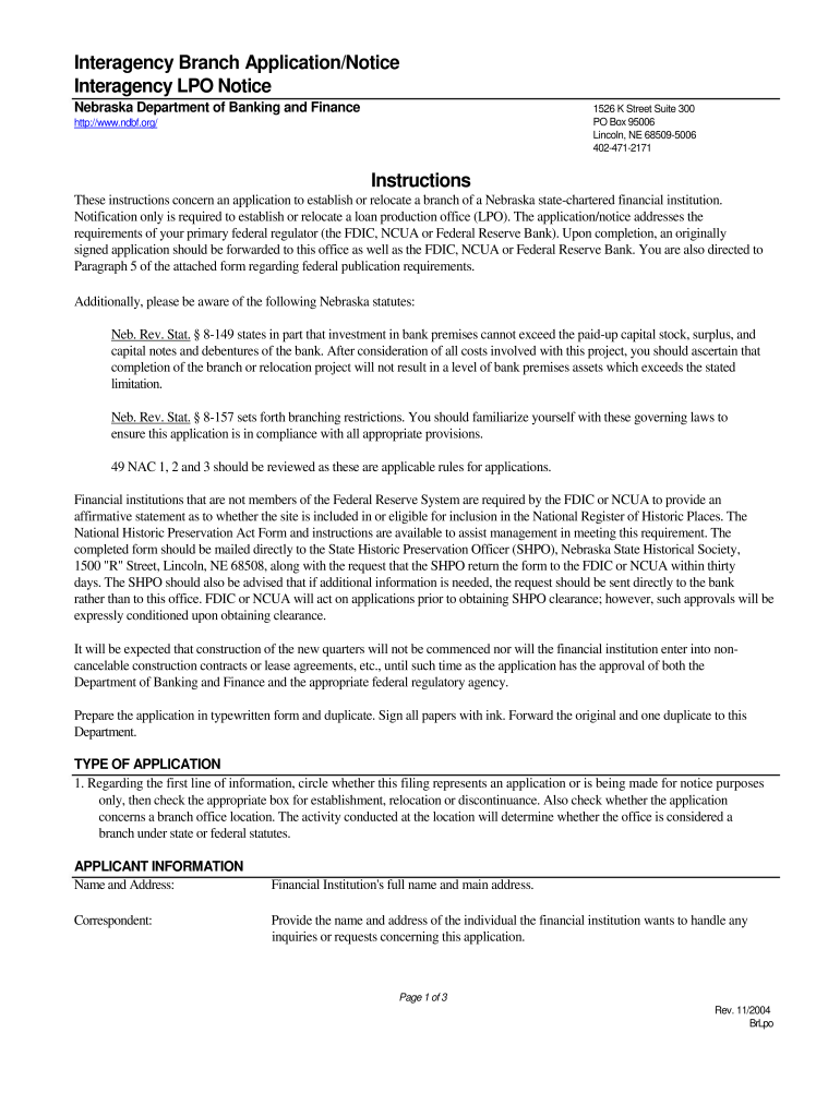  Do You Have to Notify the Fdic When Establishing an Lpo Form 2004-2024