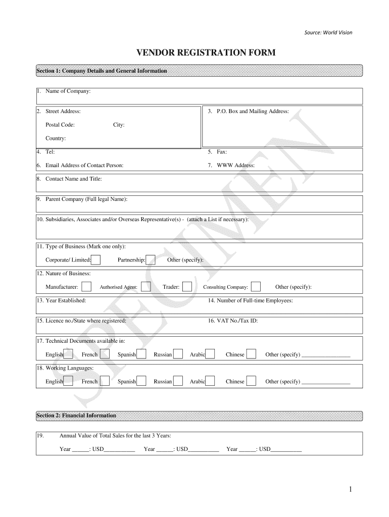 Vendor Registration Form  WV  Log Logcluster
