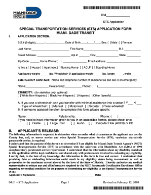 Sts Application Form