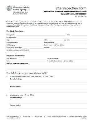 Bmp Inspection Form Fillable