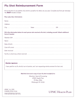 Flu Shot Record Form