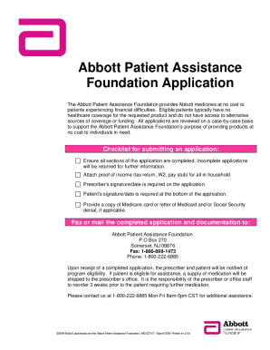 Abbott Patient Assistance Form