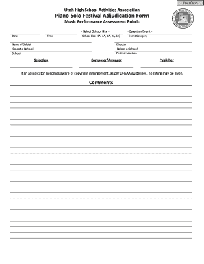 Piano Adjudication Form