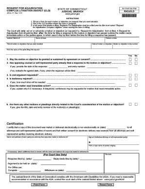 Connecticut Adjudication  Form