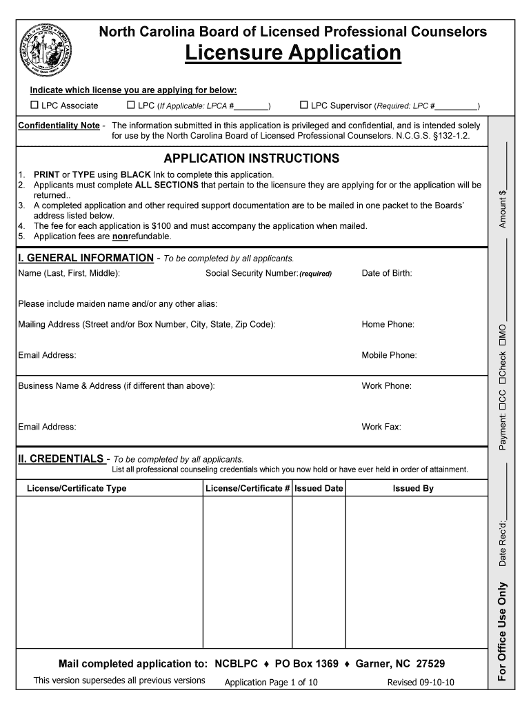 Get and Sign Ncblpc Form 2010