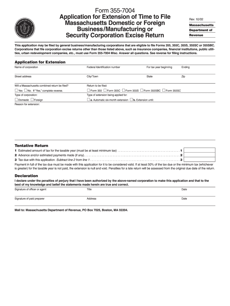  Mass 355 7004 Payment Form 2018