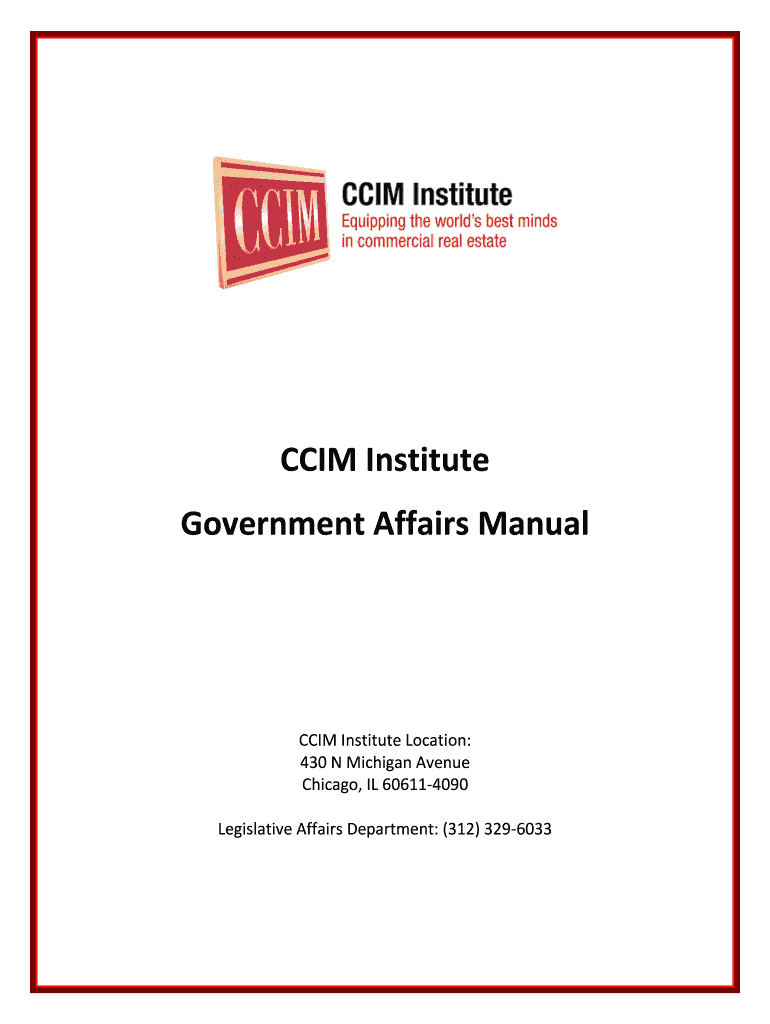 CCIM Institute Government Affairs Manual  Form