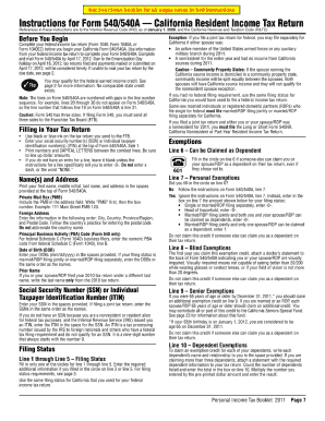 Instructions for Form 540540a