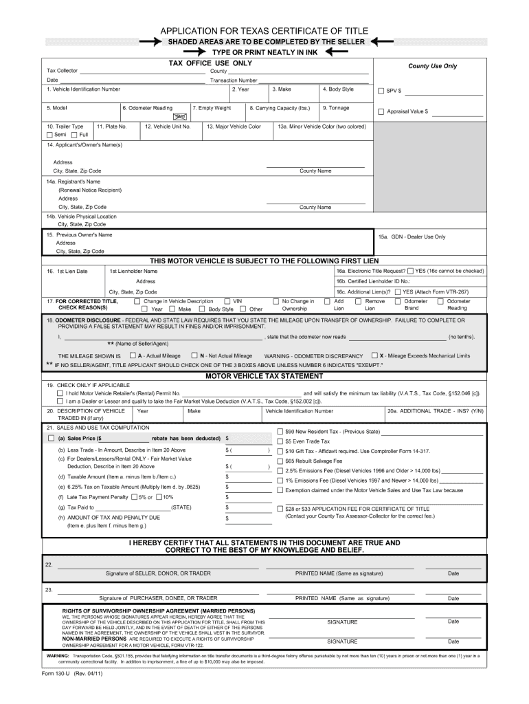  Texas Form 2019