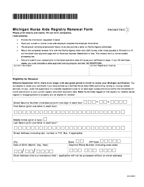  Prometric Renewal Form Michigan 2014-2024