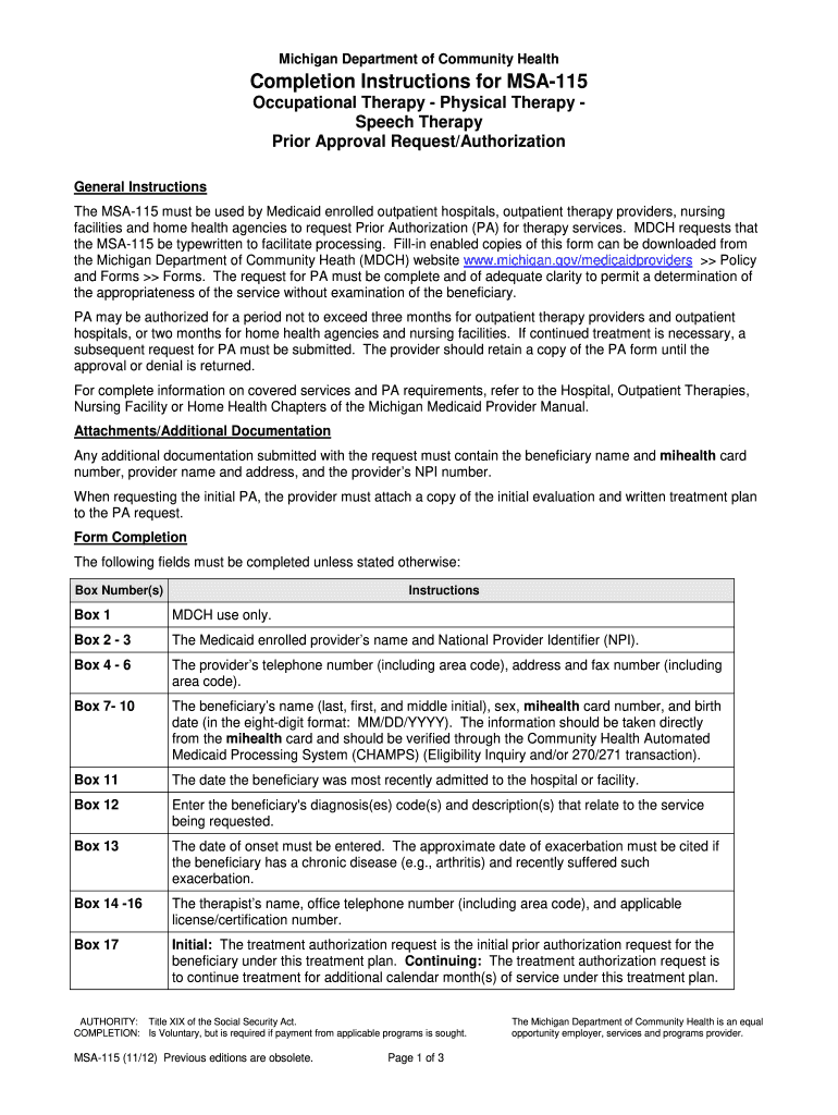  Msa115 Form 2009