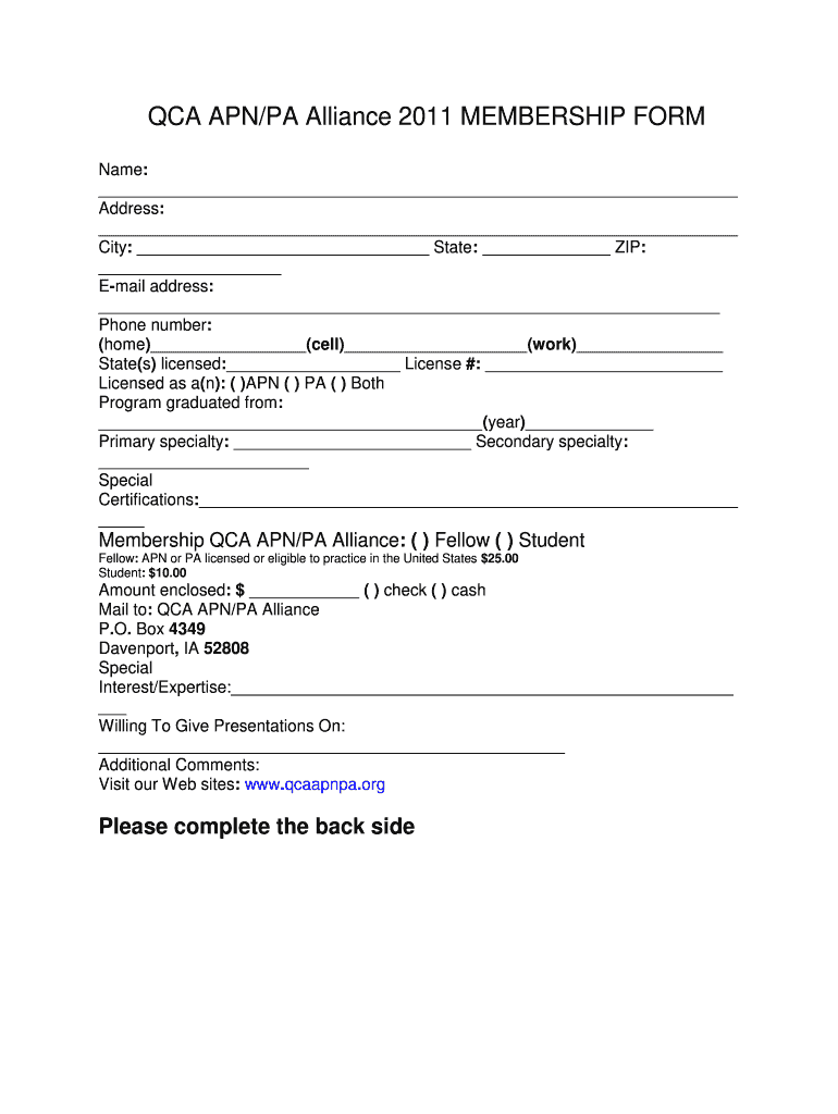 Google Online Membership Form Qca 2011-2025