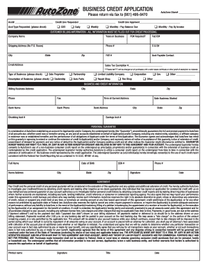 Advance Auto Parts Credit Application Fill Out And Sign Printable Pdf Template Signnow