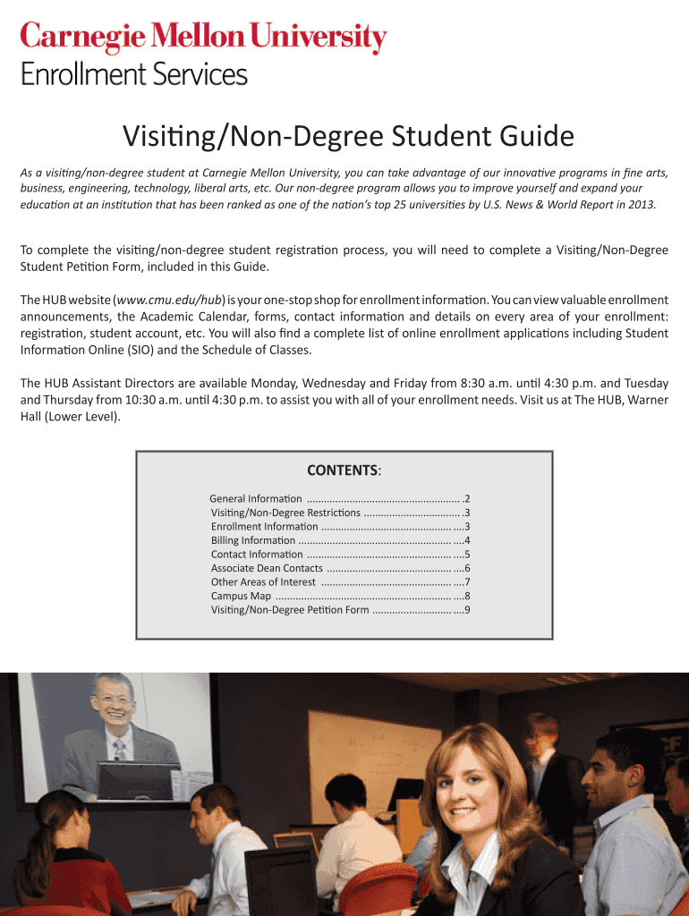 VisitingNon Degree Student Guide  Carnegie Mellon University  Cmu  Form