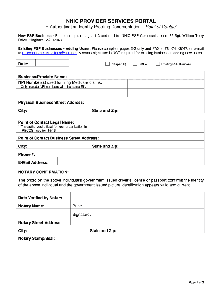 Nhic Psp Communications Form