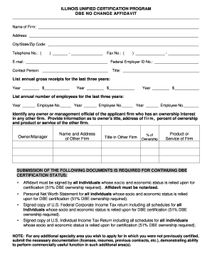 Illinois Unified Certification Program  Form