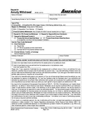  Americo Surrender Request Form 2012-2024