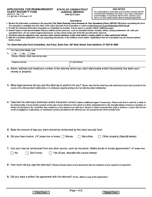  APPLICATION for REIMBURSEMENT, CLIENT SECURITY FUND Jud Ct 2006