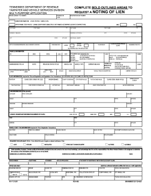 Noting of Lien Hamilton County Tennessee Form