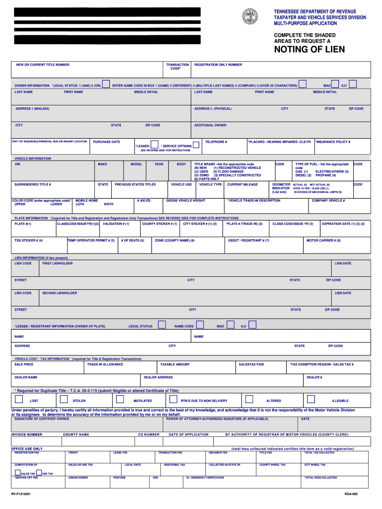 Tennessee Form Bk497