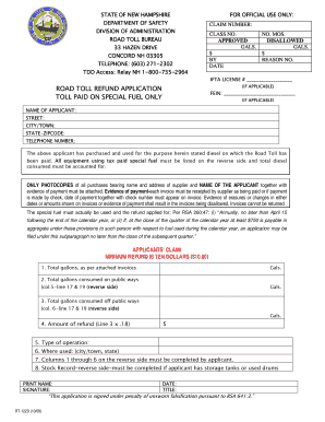 Nh Road Toll Bureau  Form