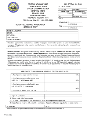 Nh Gas Tax Refund Form