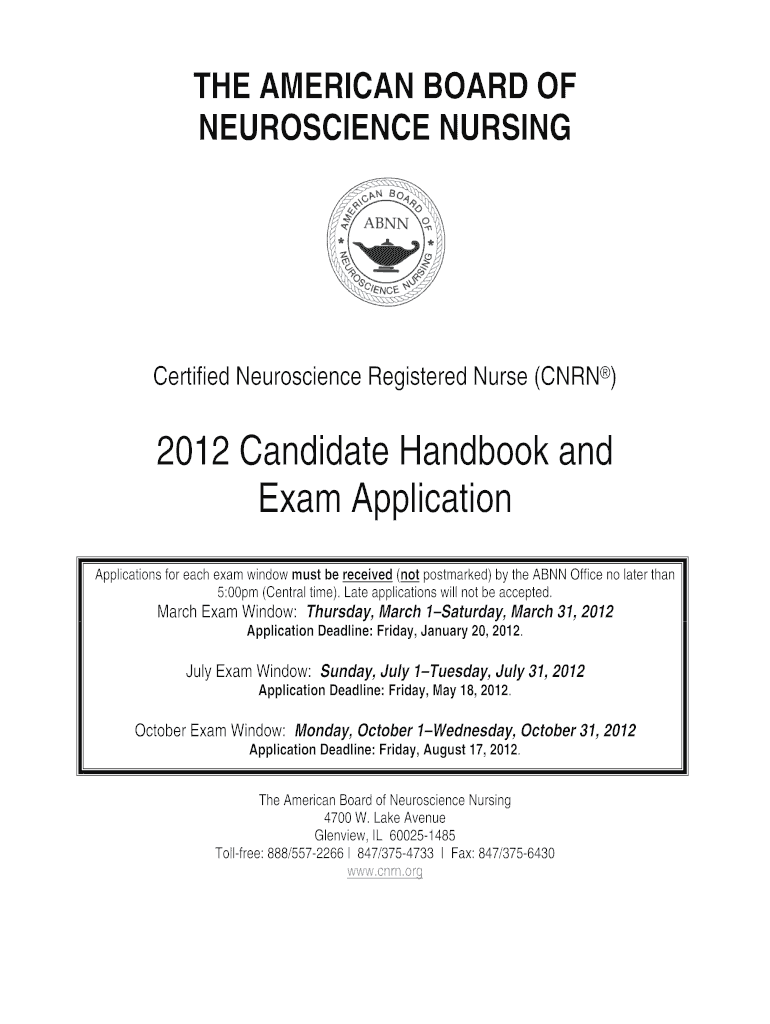 Cnrn October Exam Application Form