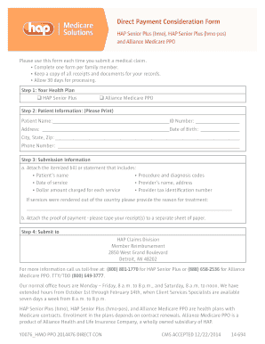 Direct Member Reimbursement Form from Hap