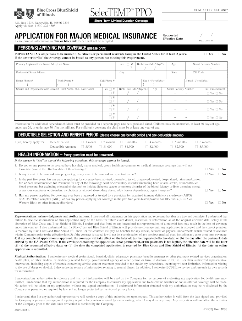 Apply Via Fax 1 630 328 4505  Form