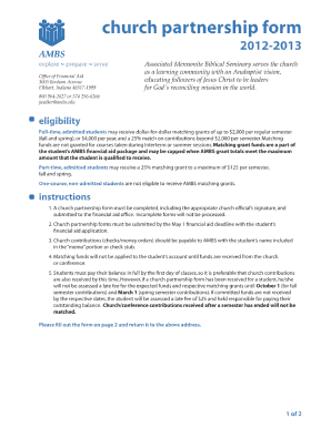 Church Partnership Form