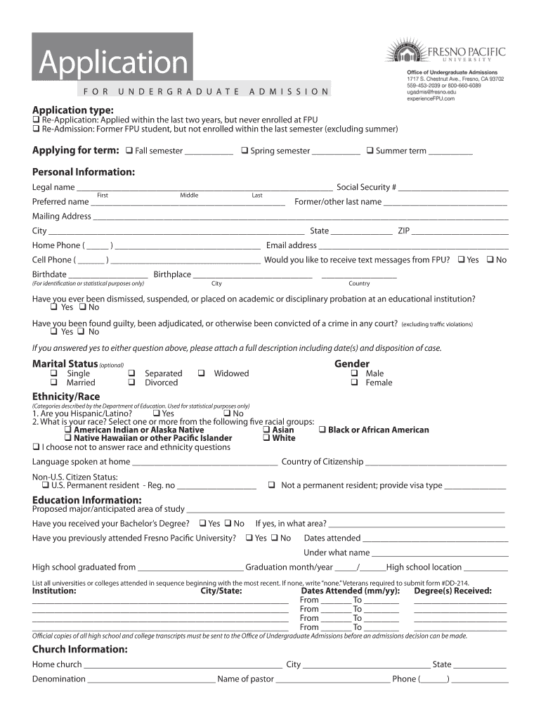 Re App or Re Admit Application Indd  Form