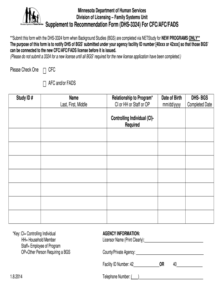  Dhs 3324 Form 2014-2024