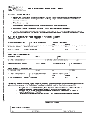  Vs 130 Paternity Form 2010