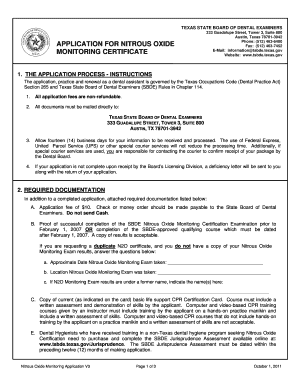 Nitrous Oxide Online Course Certification Texas  Form