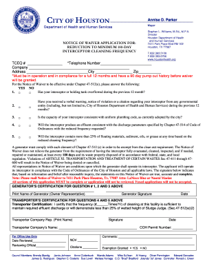 Coh Notice of Waiver Form
