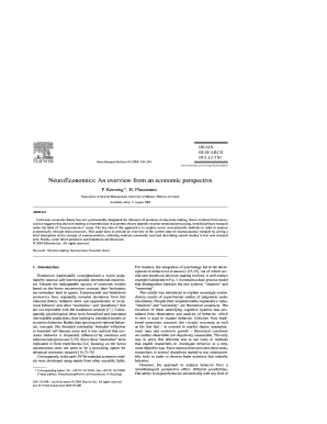 Neuroeconomics an Overview from an Economic Perspective Form