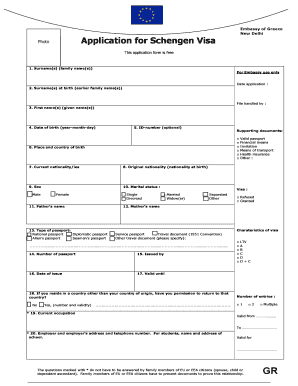 Schengen Visa Application Form