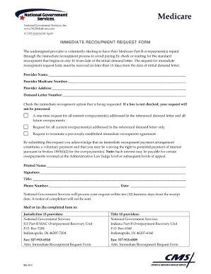 Overpayment Recovery Unit Part B Carrier Offset Request Form