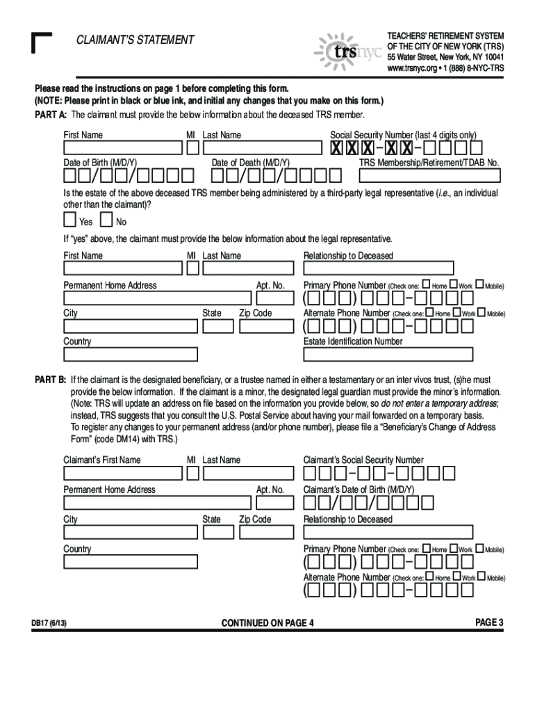  Db17 Form 2013-2024