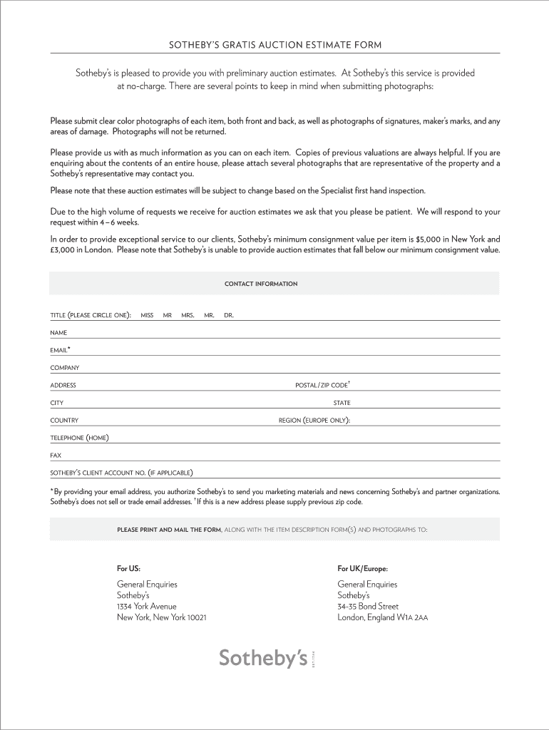 Gt Estimate Gratis  Form