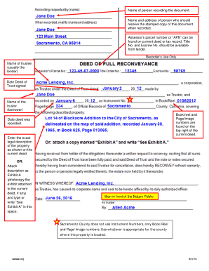 Deed of Reconveyance Arizona  Form