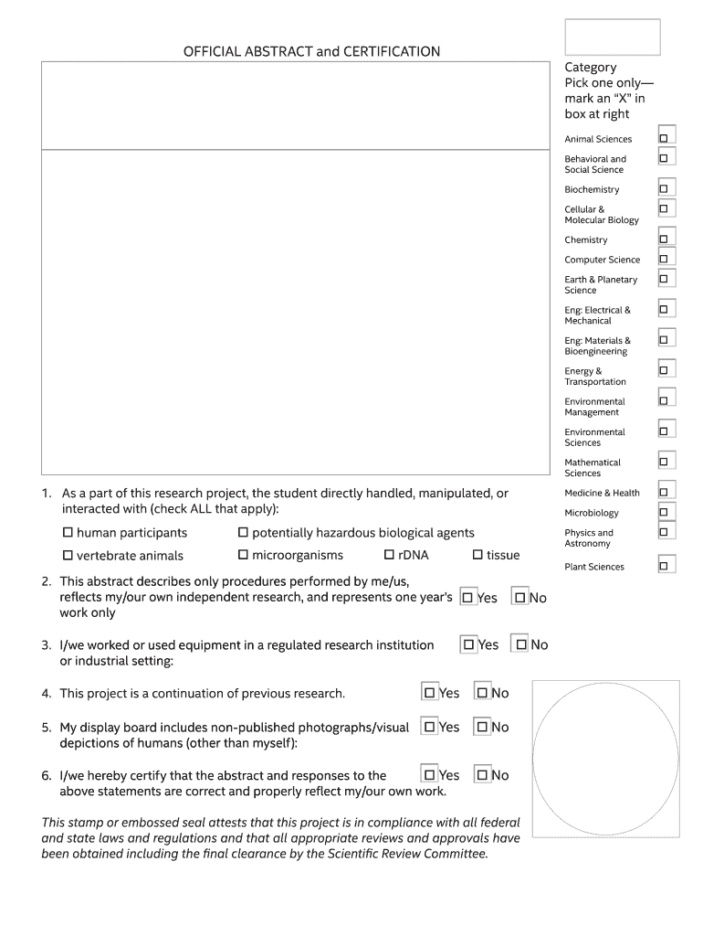 Official Abstract Form