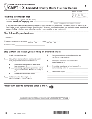 CMFT 1 X Amended County Motor Fuel Tax Return Illinois  Form