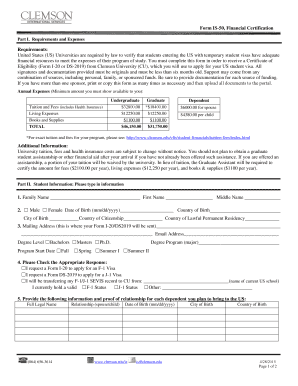 Clemson University Application  Form