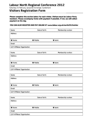 Labour Register Form