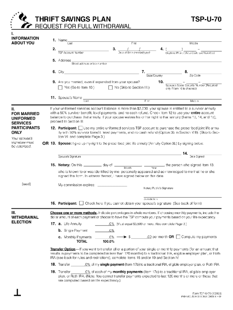  Tsp U 70 Form 2008