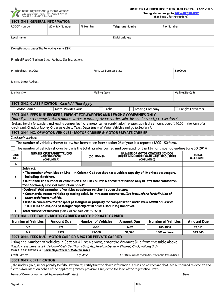  Ucr Registration Ohio 2015-2024
