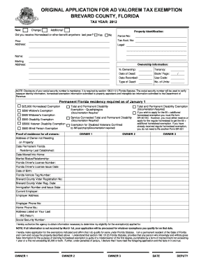 Brevard Homestead Exemption  Form